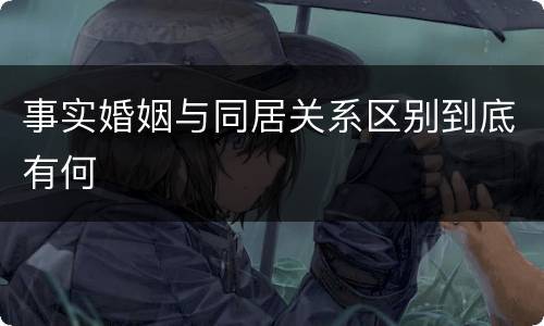 事实婚姻与同居关系区别到底有何