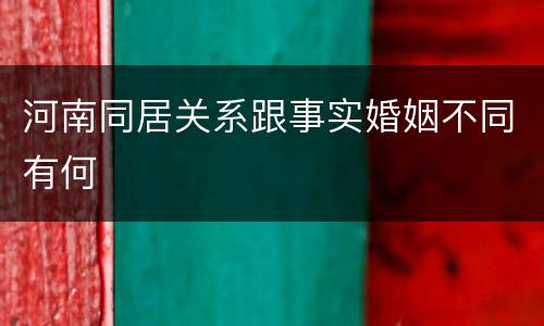河南同居关系跟事实婚姻不同有何