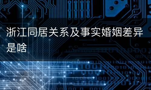 浙江同居关系及事实婚姻差异是啥
