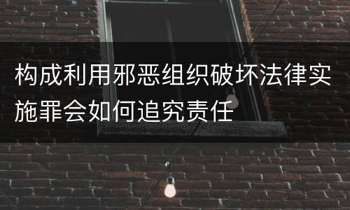 构成利用邪恶组织破坏法律实施罪会如何追究责任