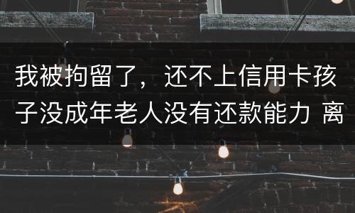 我被拘留了，还不上信用卡孩子没成年老人没有还款能力 离异
