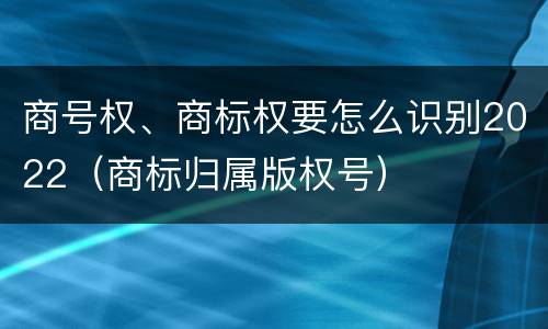 商号权、商标权要怎么识别2022（商标归属版权号）