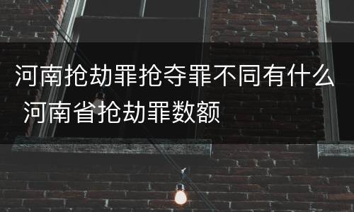 河南抢劫罪抢夺罪不同有什么 河南省抢劫罪数额