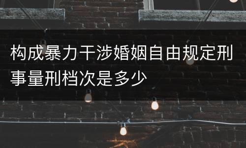 构成暴力干涉婚姻自由规定刑事量刑档次是多少
