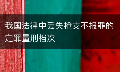 我国法律中丢失枪支不报罪的定罪量刑档次