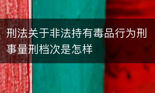 刑法关于非法持有毒品行为刑事量刑档次是怎样