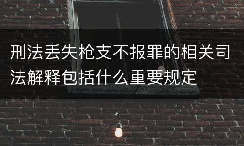 刑法丢失枪支不报罪的相关司法解释包括什么重要规定