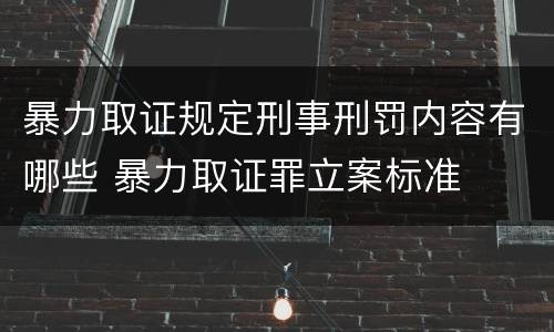 暴力取证规定刑事刑罚内容有哪些 暴力取证罪立案标准