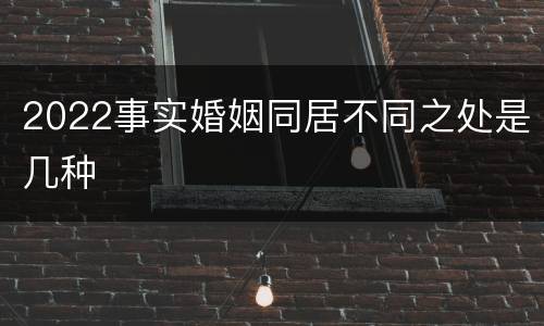 2022事实婚姻同居不同之处是几种