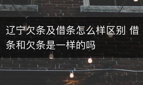 辽宁欠条及借条怎么样区别 借条和欠条是一样的吗