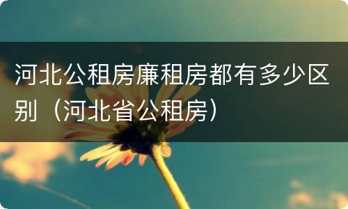 河北公租房廉租房都有多少区别（河北省公租房）