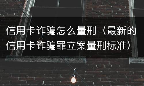 信用卡诈骗怎么量刑（最新的信用卡诈骗罪立案量刑标准）