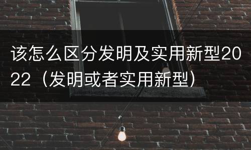 该怎么区分发明及实用新型2022（发明或者实用新型）