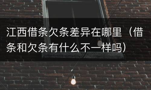 江西借条欠条差异在哪里（借条和欠条有什么不一样吗）