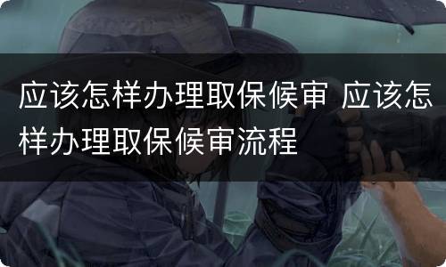 应该怎样办理取保候审 应该怎样办理取保候审流程