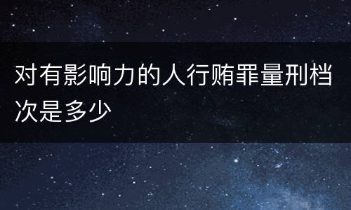 对有影响力的人行贿罪量刑档次是多少