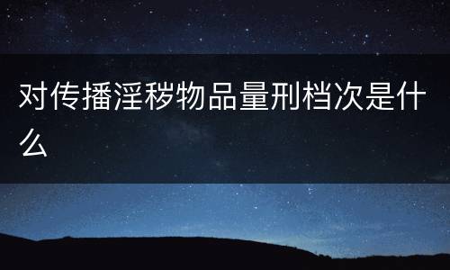 对传播淫秽物品量刑档次是什么