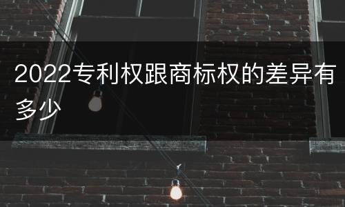 2022专利权跟商标权的差异有多少