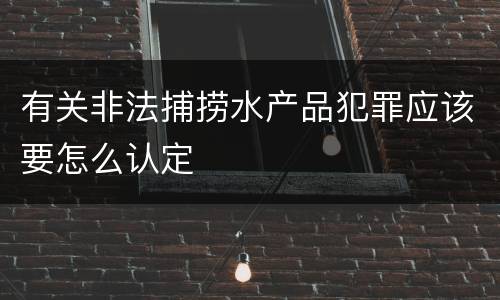 有关非法捕捞水产品犯罪应该要怎么认定