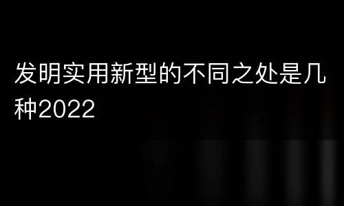 发明实用新型的不同之处是几种2022