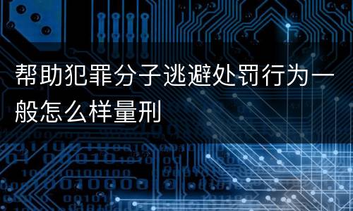 帮助犯罪分子逃避处罚行为一般怎么样量刑