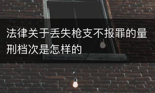 法律关于丢失枪支不报罪的量刑档次是怎样的