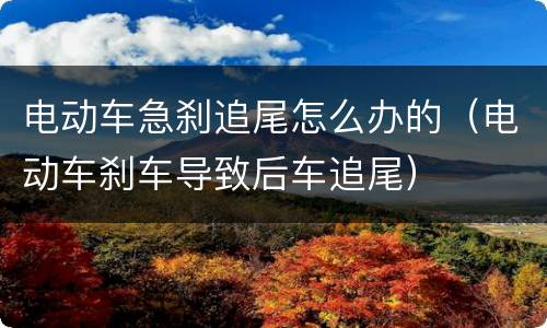 电动车急刹追尾怎么办的（电动车刹车导致后车追尾）