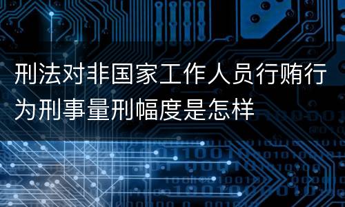 刑法对非国家工作人员行贿行为刑事量刑幅度是怎样