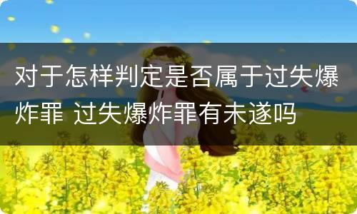 对于怎样判定是否属于过失爆炸罪 过失爆炸罪有未遂吗