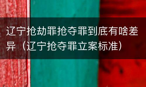 辽宁抢劫罪抢夺罪到底有啥差异（辽宁抢夺罪立案标准）