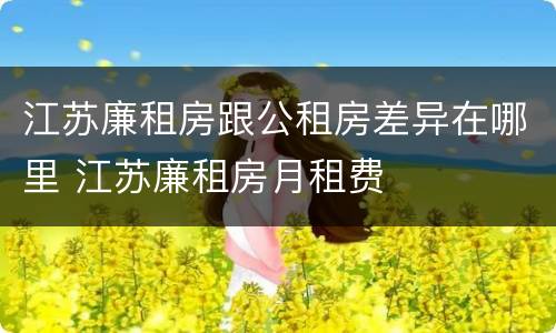 江苏廉租房跟公租房差异在哪里 江苏廉租房月租费
