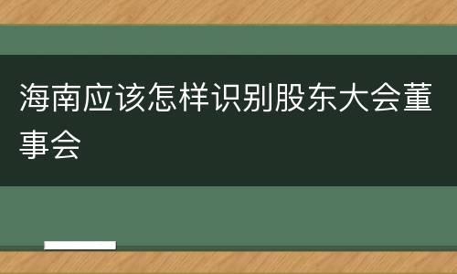 海南应该怎样识别股东大会董事会