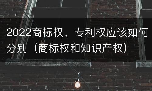 2022商标权、专利权应该如何分别（商标权和知识产权）