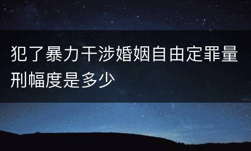犯了暴力干涉婚姻自由定罪量刑幅度是多少