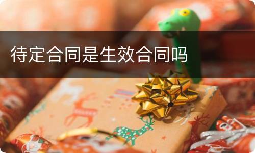 待定合同是生效合同吗