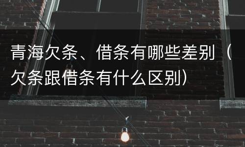 青海欠条、借条有哪些差别（欠条跟借条有什么区别）