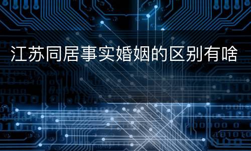 江苏同居事实婚姻的区别有啥