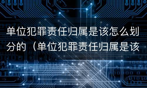 单位犯罪责任归属是该怎么划分的（单位犯罪责任归属是该怎么划分的呢）