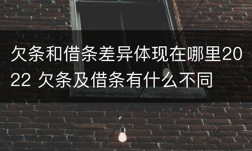 欠条和借条差异体现在哪里2022 欠条及借条有什么不同