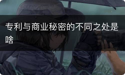 专利与商业秘密的不同之处是啥