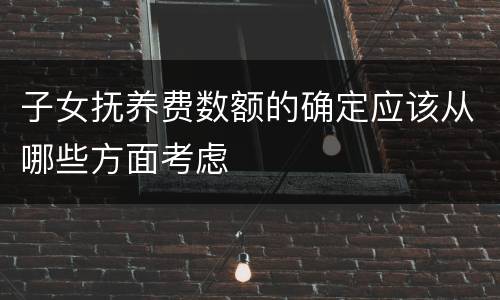 子女抚养费数额的确定应该从哪些方面考虑