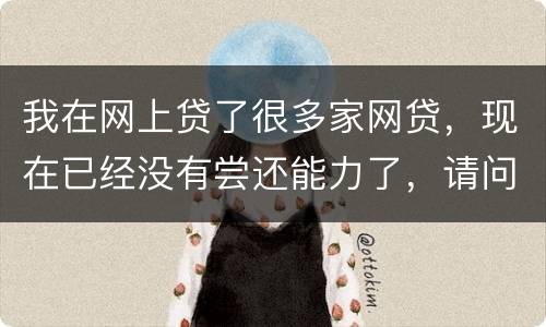 我在网上贷了很多家网贷，现在已经没有尝还能力了，请问我该怎么办，会被坐牢吗