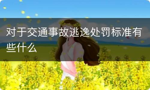 对于交通事故逃逸处罚标准有些什么