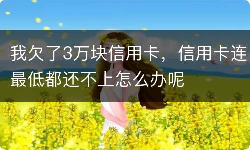 我欠了3万块信用卡，信用卡连最低都还不上怎么办呢