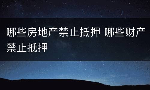 哪些房地产禁止抵押 哪些财产禁止抵押