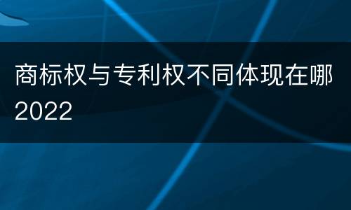 商标权与专利权不同体现在哪2022
