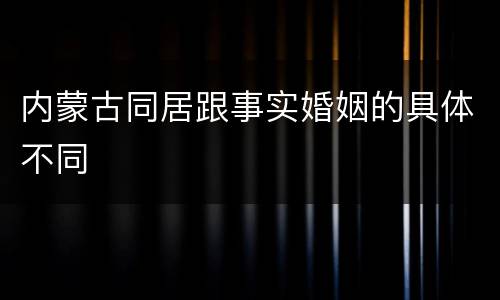 内蒙古同居跟事实婚姻的具体不同