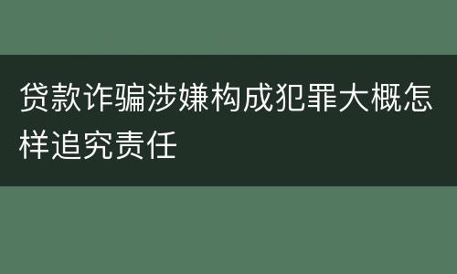 贷款诈骗涉嫌构成犯罪大概怎样追究责任