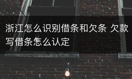 浙江怎么识别借条和欠条 欠款写借条怎么认定