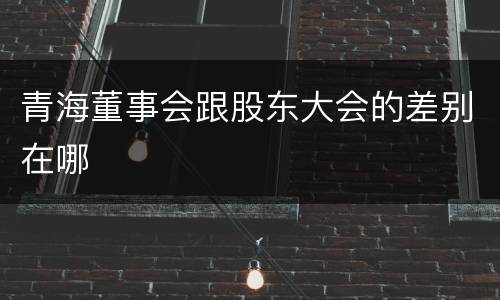 青海董事会跟股东大会的差别在哪